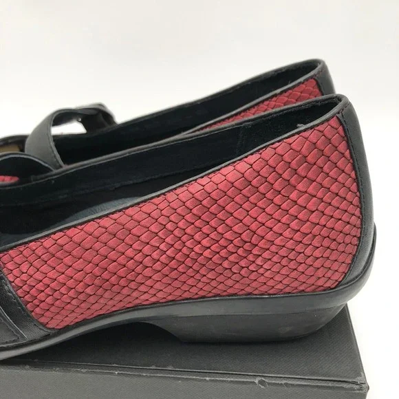 Dankso Orla Mary jane Clogs Women's Size 9 Red Cranberry Snake comfort Shoes - Picture 8 of 16